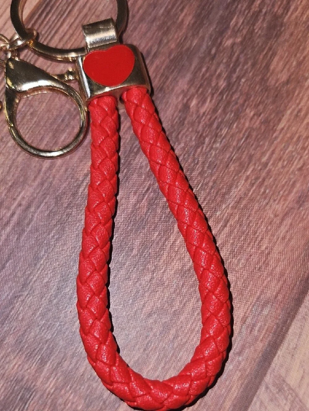 Red Braided Keychain with Gold Butterfly Charms